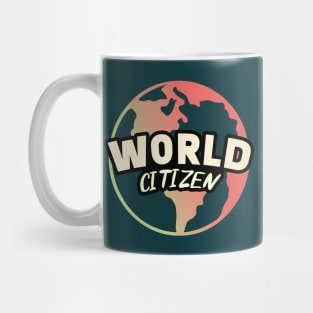 World Citizen || Minimalist Planet Earth || Colorful World Map Mug